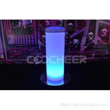 Glass Top Led Bar Table Rechargeable Commercial illuminated